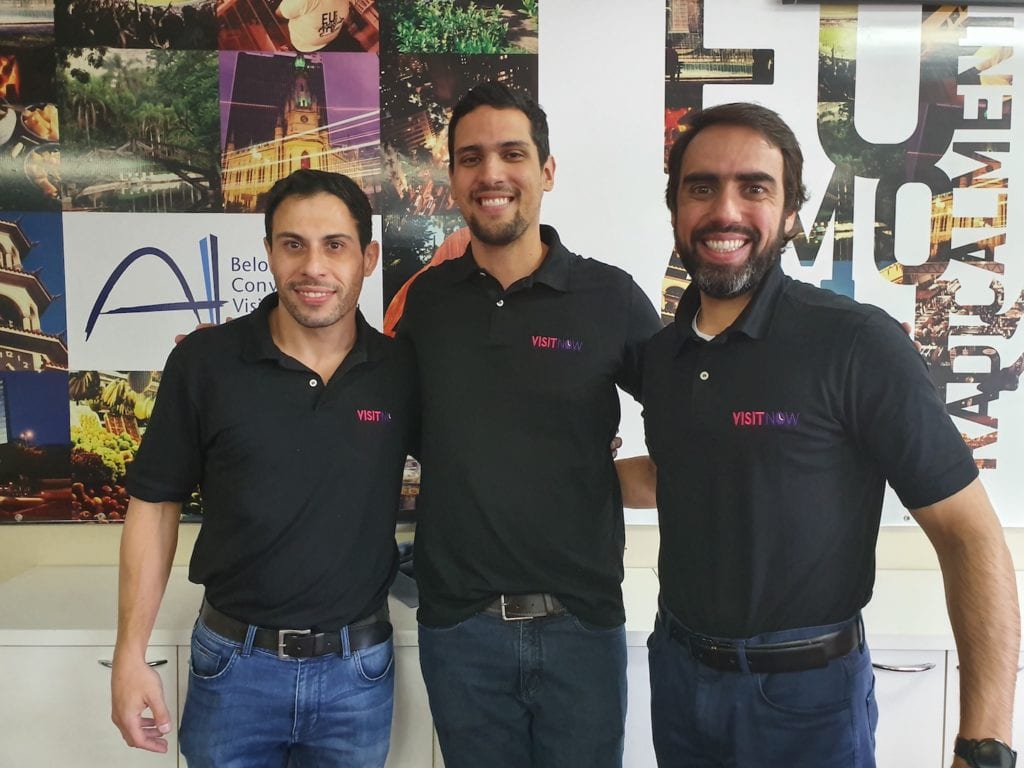 Equipe da startup VisitNow: Carlos Mattos, Leandro de Sousa e Bruno Guimarães | Fotos: Marden Couto